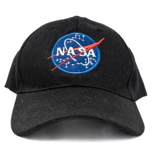 NASA Logo Black Baseball Cap Adjustable Strapback